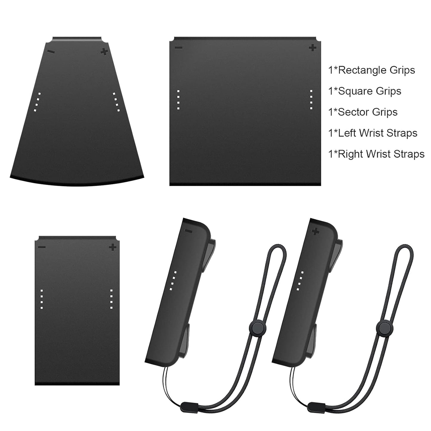 Fyoung 5 in 1 Hand Grip Connector Pack Compatible with Switch and Switch OLED for Joy Con with Wrist Strap