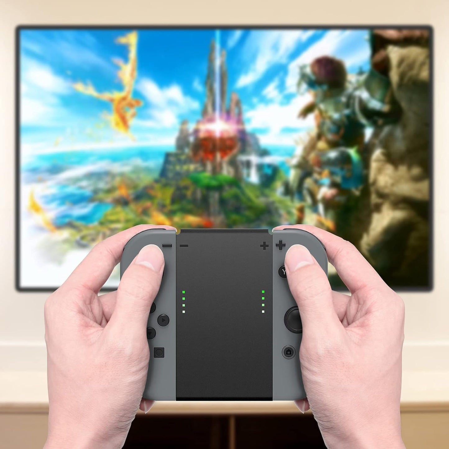 Fyoung 5 in 1 Hand Grip Connector Pack Compatible with Switch and Switch OLED for Joy Con with Wrist Strap