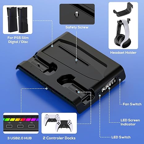 FYOUNG Cooling Fan Stand for PlayStation Portal