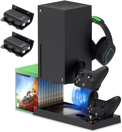 Upgrade Stand for Xbox Series X with Back Cooling Fan& RGB Lights