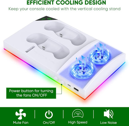 FYOUNG Upgrade RGB Cooling Fan Stand for Xbox Series S with 15 Colorful Light