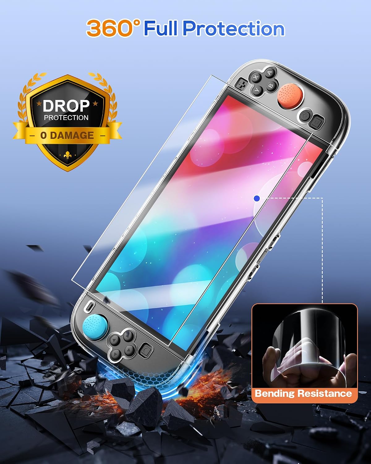 FYOUNG Switch 2 Protective Case,Cover Shell&Screen Protector for Nintendo 2