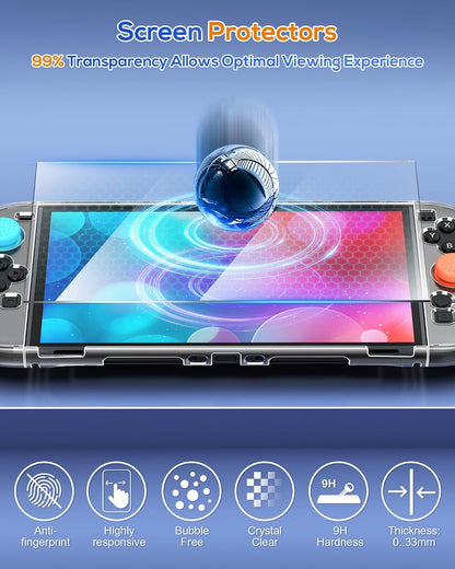 FYOUNG Switch 2 Protective Case,Cover Shell&Screen Protector for Nintendo 2
